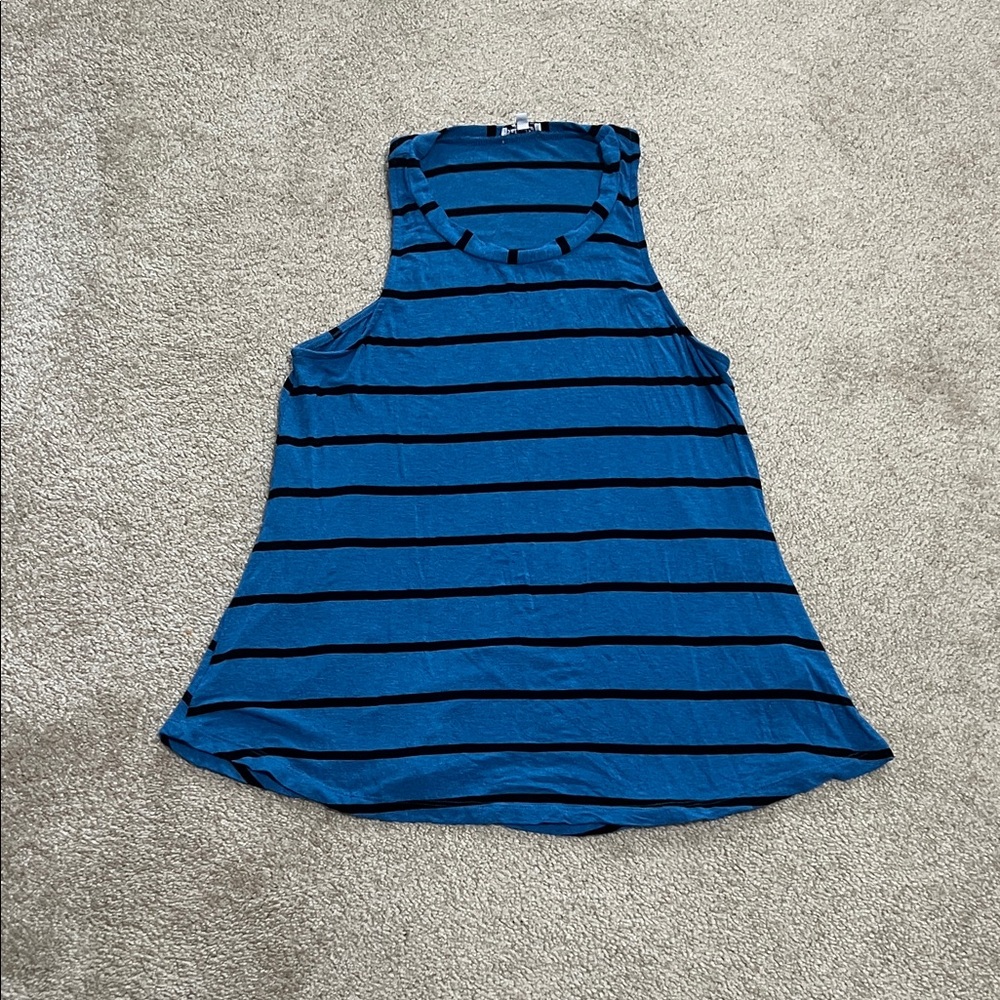 Splendid Blue and Black Striped Tank Top